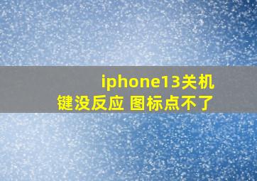 iphone13关机键没反应 图标点不了